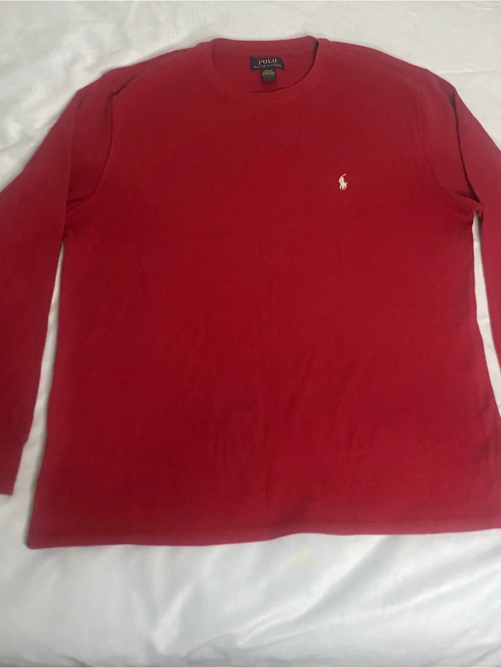 Polo Ralph Lauren Thermal Shirt Mens XL Red Waffle Knit Long Sleeve Sleepwear
